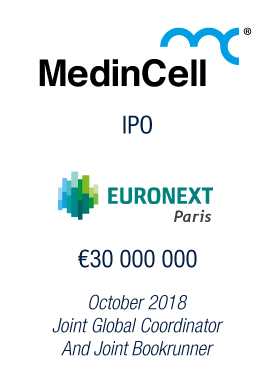 Bryan, Garnier & Co acts as Joint Global Coordinator and Joint Bookrunner for MedinCell’s €30 million Euronext Paris IPO