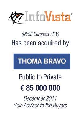 Bryan, Garnier & Co advises Thoma Bravo on its successful public-to-private on InfoVista