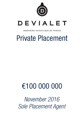 Bryan, Garnier & Co advises Devialet on a €100 million growth equity private placement 
