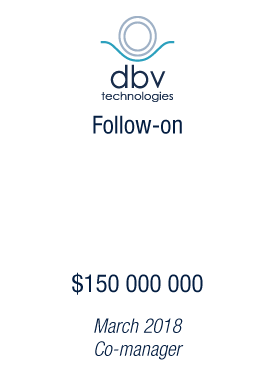 Bryan, Garnier & Co part of bulge bracket syndicate for DBV $150 million Follow-on