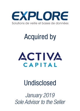 Bryan, Garnier & Co acts as Sole Financial Advisor to B2B data analytics and Real Estate information provider Explore on its sale to Activa Capital