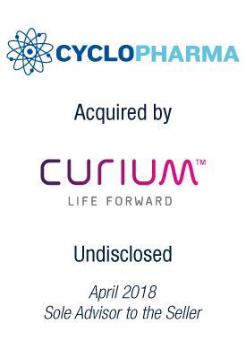 Bryan, Garnier & Co acts as Sole Financial Advisor to Cyclopharma on its sale to Curium Pharma