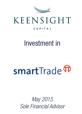 Bryan, Garnier & Co advises Keensight Capital in its investment in smartTrade Technologies, the European leader in trading software 