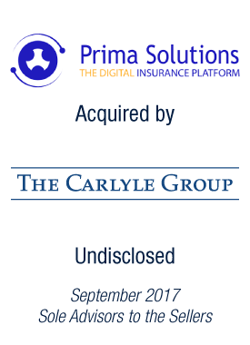 Bryan, Garnier & Co advises the leading insurance software vendor Prima Solutions on a €50 million investment from The Carlyle Group