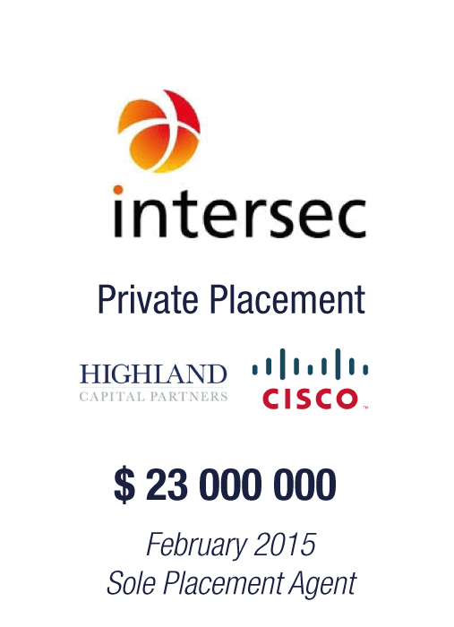 Bryan, Garnier & Co GmbH. advised Intersec on $20 Million Investment led by Highland Capital Partners Europe