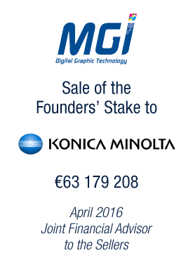 Bryan, Garnier & Co advises the founding shareholders of MGI Digital Technology regarding the sale of their stake to the Japanese Group Konica Minolta Inc, which values MGI Digital Technology Group at more than € 200m.