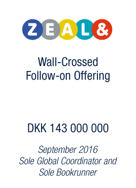 Bryan, Garnier & Co announces the successful USD 22 million /  DKK 143 million follow-on offering for Zealand Pharma