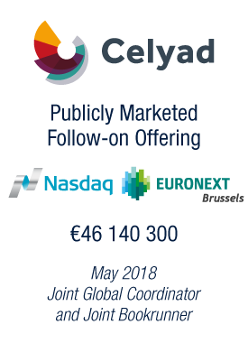Bryan, Garnier & Co acts as Joint Global Coordinator on Celyad’s EUR46.1 million global equity offering