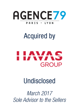 Bryan, Garnier & Co advises the shareholders of Agence79 on its sale to Havas Group