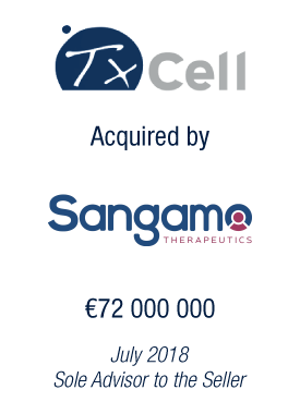 Bryan, Garnier & Co advises TxCell in its strategic review and subsequent EUR72 million sale to Sangamo Therapeutics to create a CAR-Treg leader 