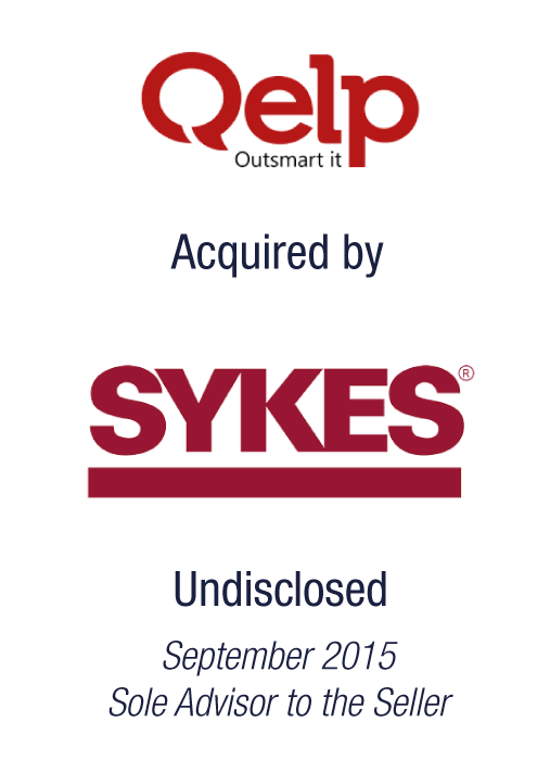 Bryan, Garnier & Co. Gmbh advised Qelp on Acquisition by SYKES Enterprises