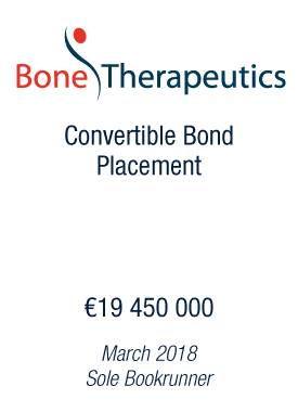 Bryan, Garnier & Co advises Bone Therapeutics on its €19.45 million convertible bond placement 