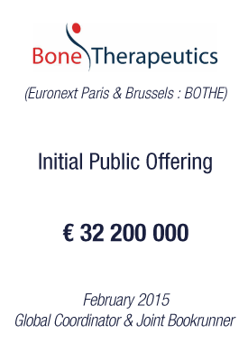 Bryan, Garnier & Co announces the successful IPO of Bone Therapeutics.