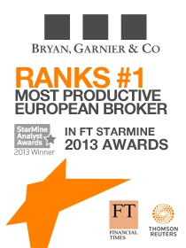 Bryan, Garnier & Co wins European broker FT Starmine Awards 2013