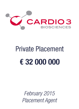 Bryan, Garnier & Co acts as Placement Agent for Cardio3 BioScience’s €32m Capital Raise