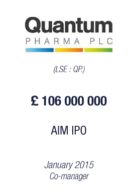 Bryan, Garnier & Co announces the IPO of Quantum Pharma on London AIM