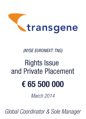 Bryan, Garnier & Co successfully leads the €65.5 M Capital Increase for Transgene 